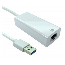 USB 3.0 Gigabit Ethernet Adapter, USB A to RJ45, White